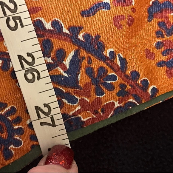 Soft Surroundings Pumpkin. & Blue Paisley Tunic w/ Gold Brocade V Neck’ size 1X - Picture 6 of 8